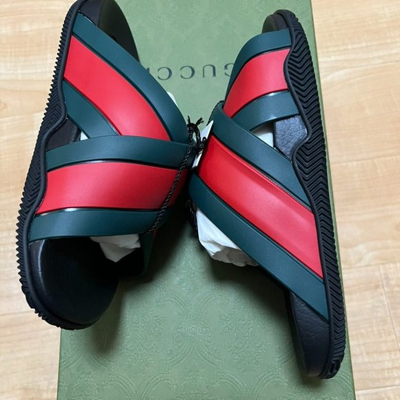 Gucci Web Slide Black Rubber (Women's) - Picture 1 of 8
